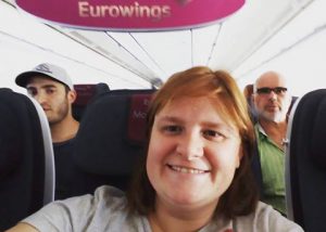 janne in airplane